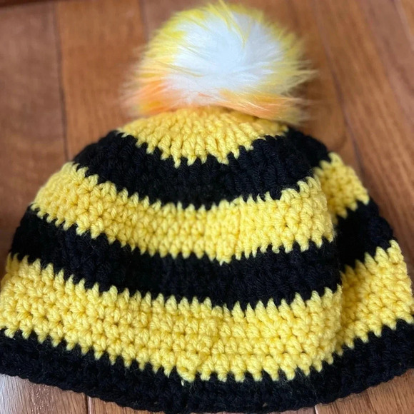 Halloween BEE Dress Costume Toddler Yellow Black Floral Striped Hat Beanie T3/T4 - Picture 5 of 16